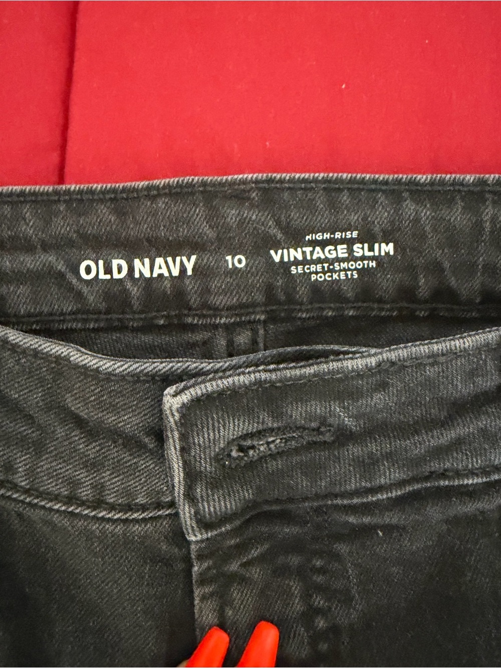 Old Navy Black vintage slim high rise jeans women size 10